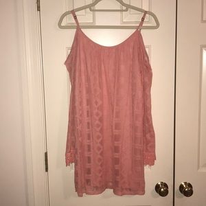 Pink off the shoulder dress